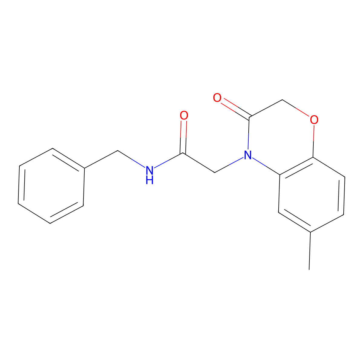 N-benzyl-2-(6-methyl-3-oxo-2,3-dihydro-4H-1,4-benzoxazin-4-yl)acetamide molecular structure, CAS 606119-51-1
