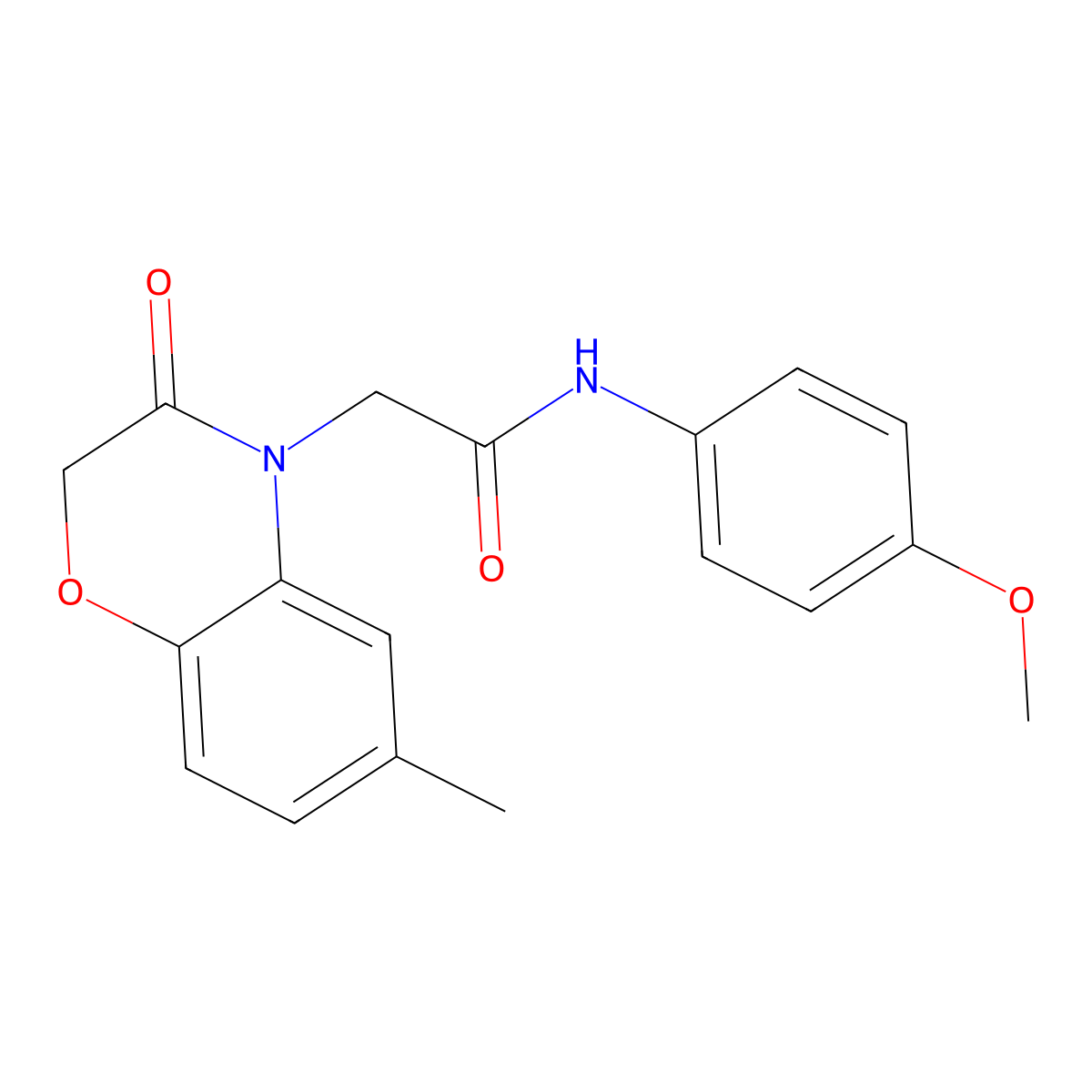 4H-1,4-Benzoxazine-4-acetamide,2,3-dihydro-N-(4-methoxyphenyl)-6-methyl-3-oxo-(9CI) molecular structure, CAS 606119-53-3