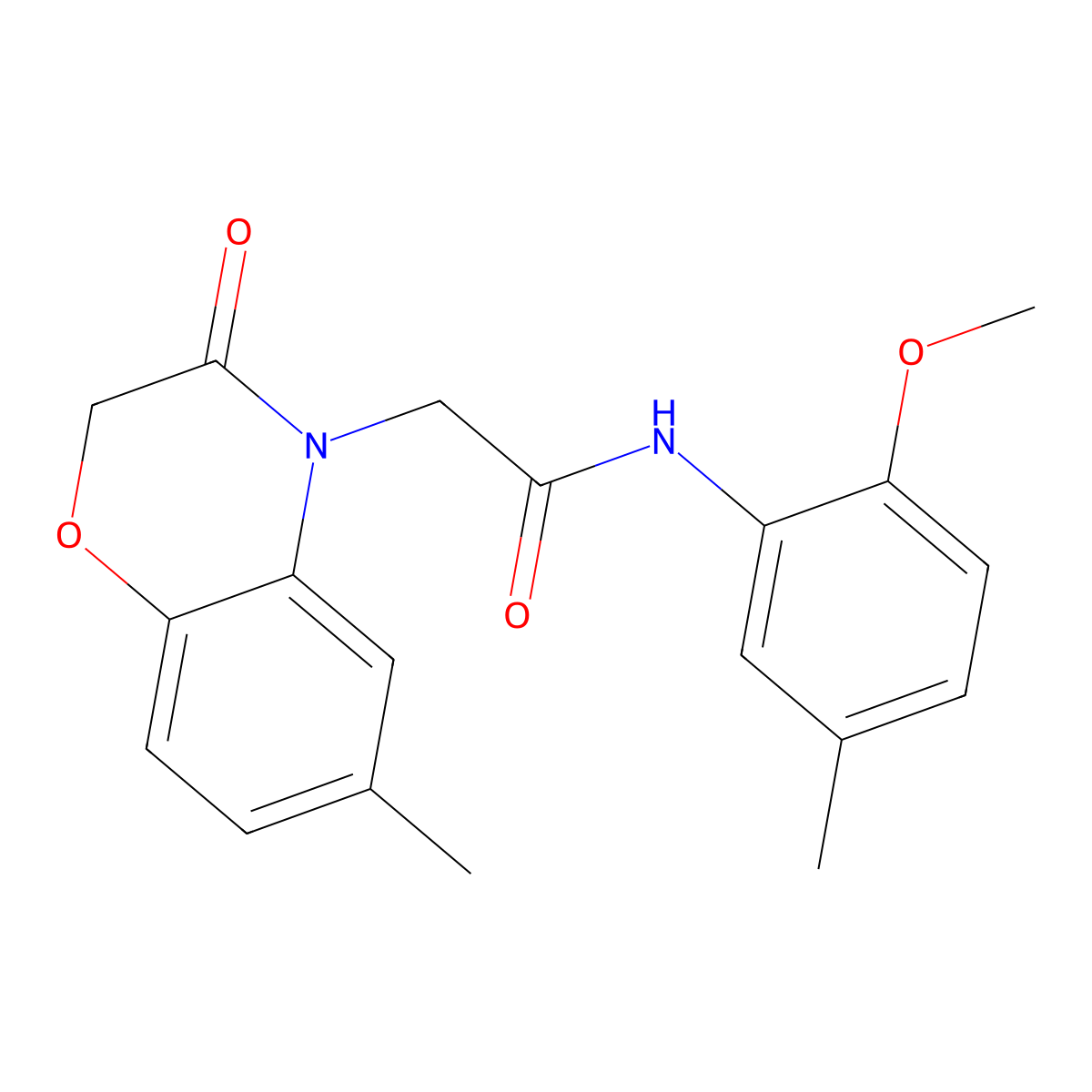 4H-1,4-Benzoxazine-4-acetamide,2,3-dihydro-N-(2-methoxy-5-methylphenyl)-6-methyl-3-oxo-(9CI) molecular structure, CAS 606119-56-6