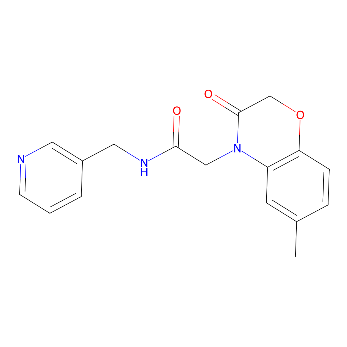 2-(6-Methyl-3-oxo-2,3-dihydro-benzo[1,4]oxazin-4-yl)-N-pyridin-3-ylmethyl-acetamide molecular structure, CAS 606119-68-0