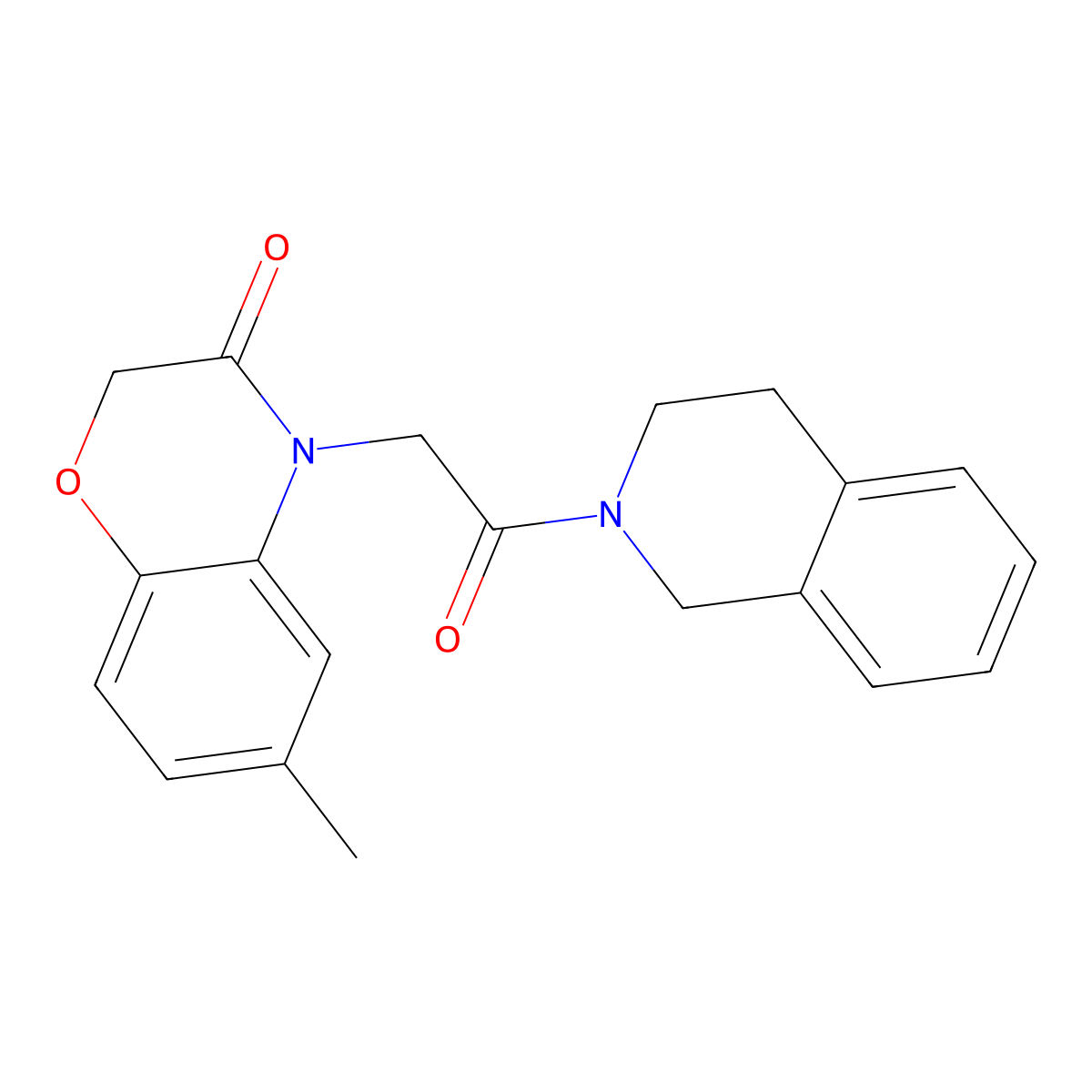4-[2-(3,4-Dihydro-1H-isoquinolin-2-yl)-2-oxo-ethyl]-6-methyl-4H-benzo[1,4]oxazin-3-one molecular structure, CAS 606119-69-1