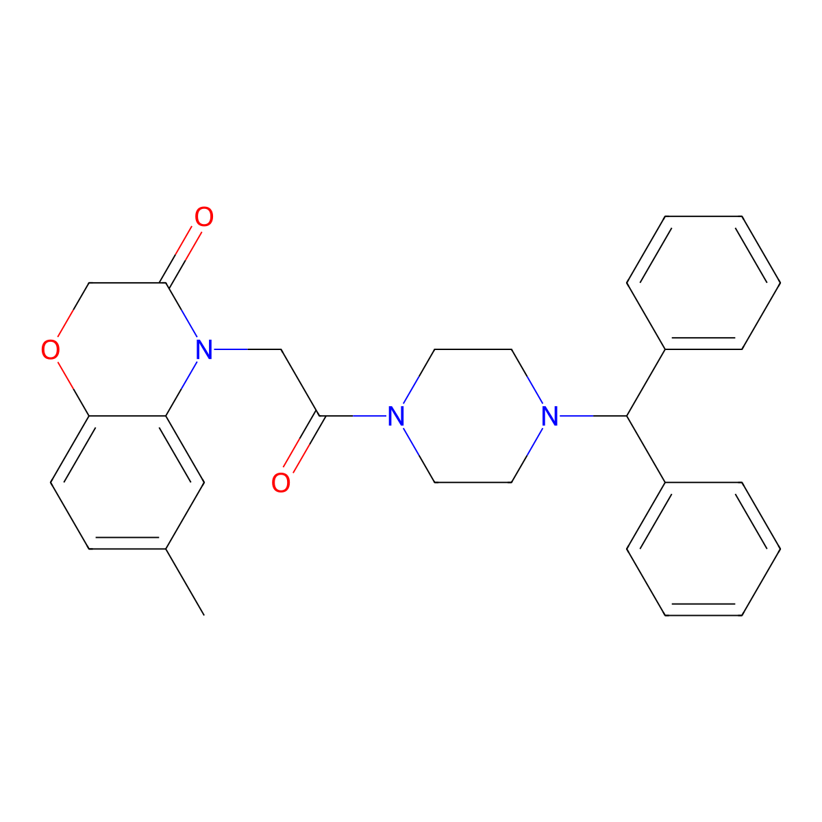 4-[2-(4-Benzhydrylpiperazin-1-yl)-2-oxoethyl]-6-methyl-1,4-benzoxazin-3-one molecular structure, CAS 606119-70-4