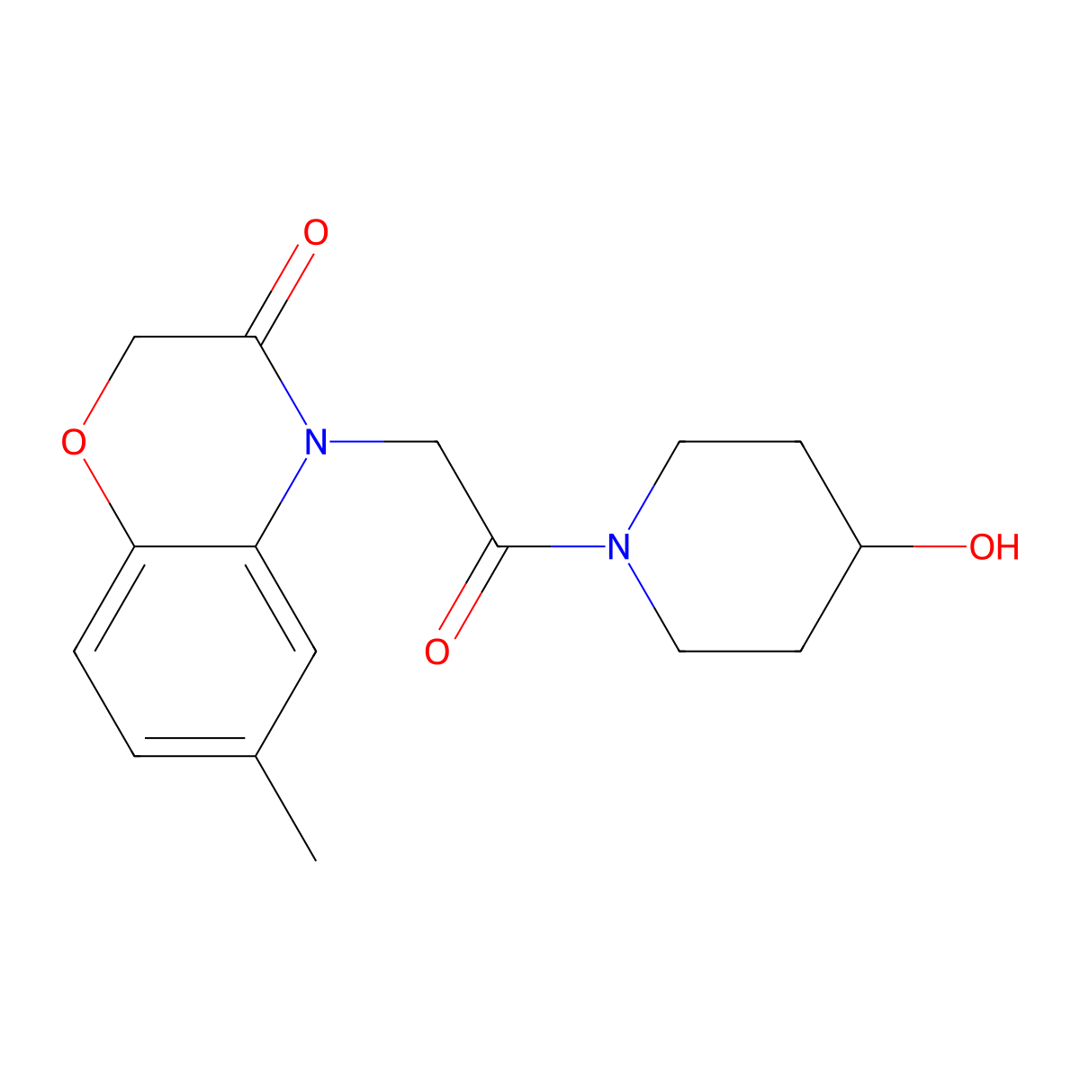 4-[2-(4-Hydroxy-piperidin-1-yl)-2-oxo-ethyl]-6-methyl-4H-benzo[1,4]oxazin-3-one molecular structure, CAS 606119-71-5