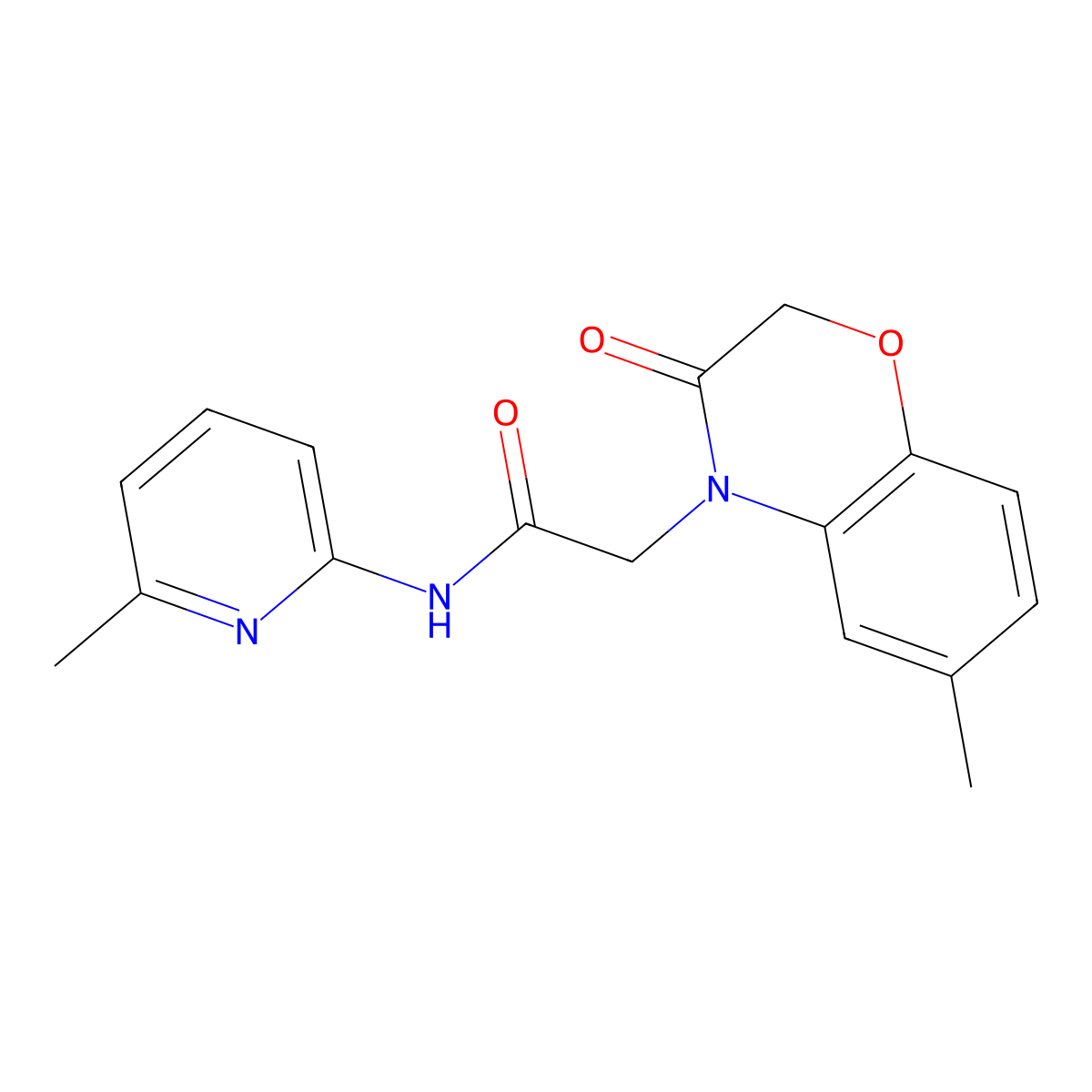 2-(6-methyl-3-oxo-1,4-benzoxazin-4-yl)-N-(6-methyl-2-pyridinyl)acetamide molecular structure, CAS 606119-78-2