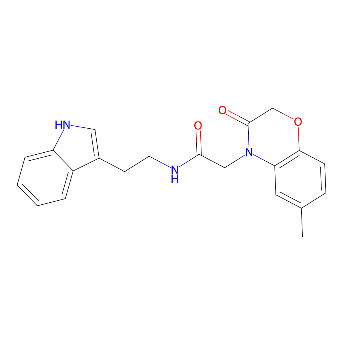 N-[2-(1H-Indol-3-yl)-ethyl]-2-(6-methyl-3-oxo-2,3-dihydro-benzo[1,4]oxazin-4-yl)-acetamide molecular structure, CAS 606119-80-6