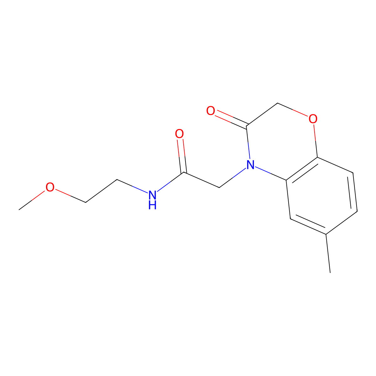 N-(2-methoxyethyl)-2-(6-methyl-3-oxo-1,4-benzoxazin-4-yl)acetamide molecular structure, CAS 606119-81-7
