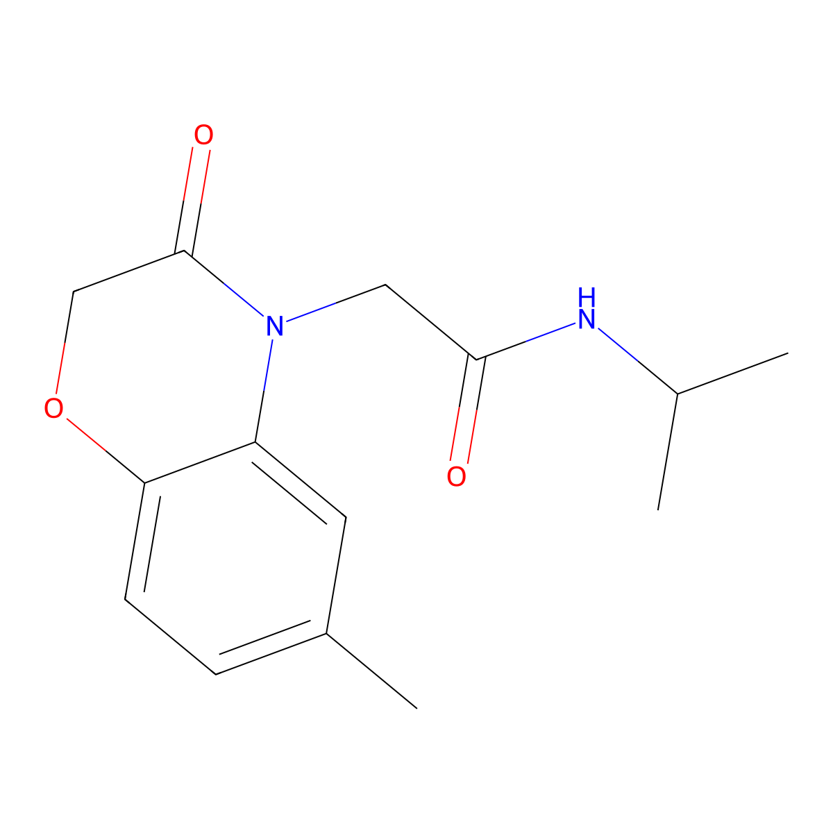 4H-1,4-Benzoxazine-4-acetamide, 2,3-dihydro-6-methyl-N-(1-methylethyl)-3-oxo- molecular structure, CAS 606119-83-9