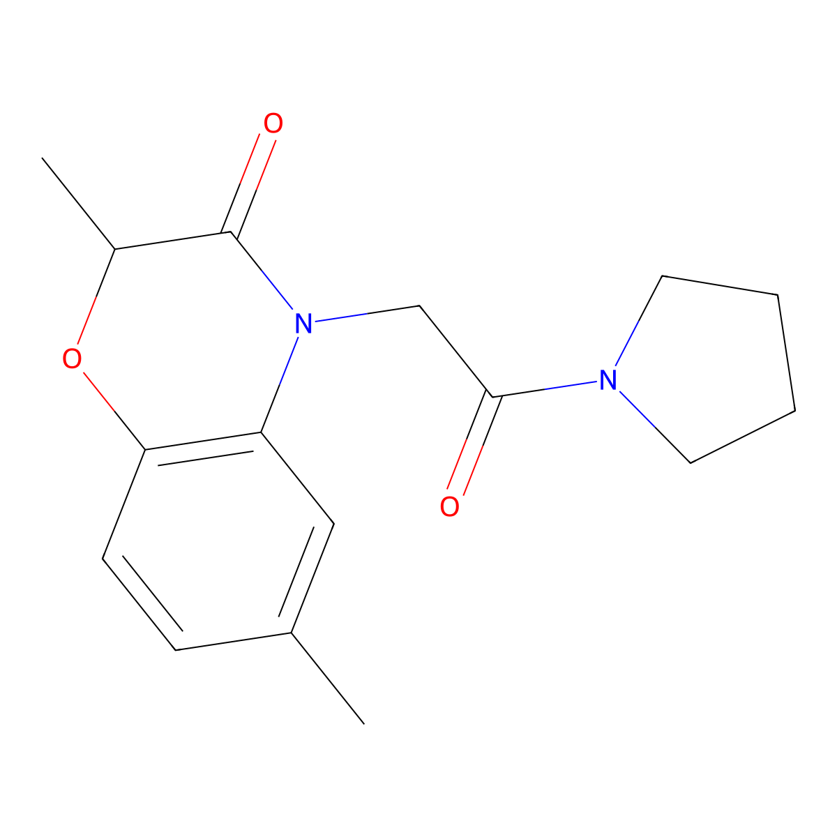 2,6-Dimethyl-4-(2-oxo-2-pyrrolidin-1-yl-ethyl)-4H-benzo[1,4]oxazin-3-one molecular structure, CAS 606119-93-1