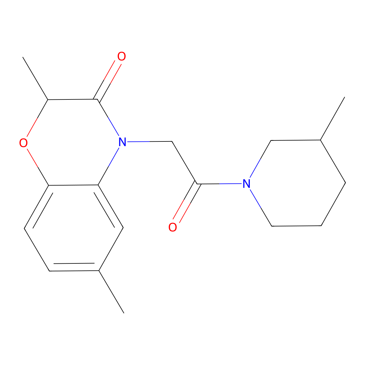 2,6-Dimethyl-4-[2-(3-methylpiperidin-1-yl)-2-oxoethyl]-1,4-benzoxazin-3-one molecular structure, CAS 606119-95-3