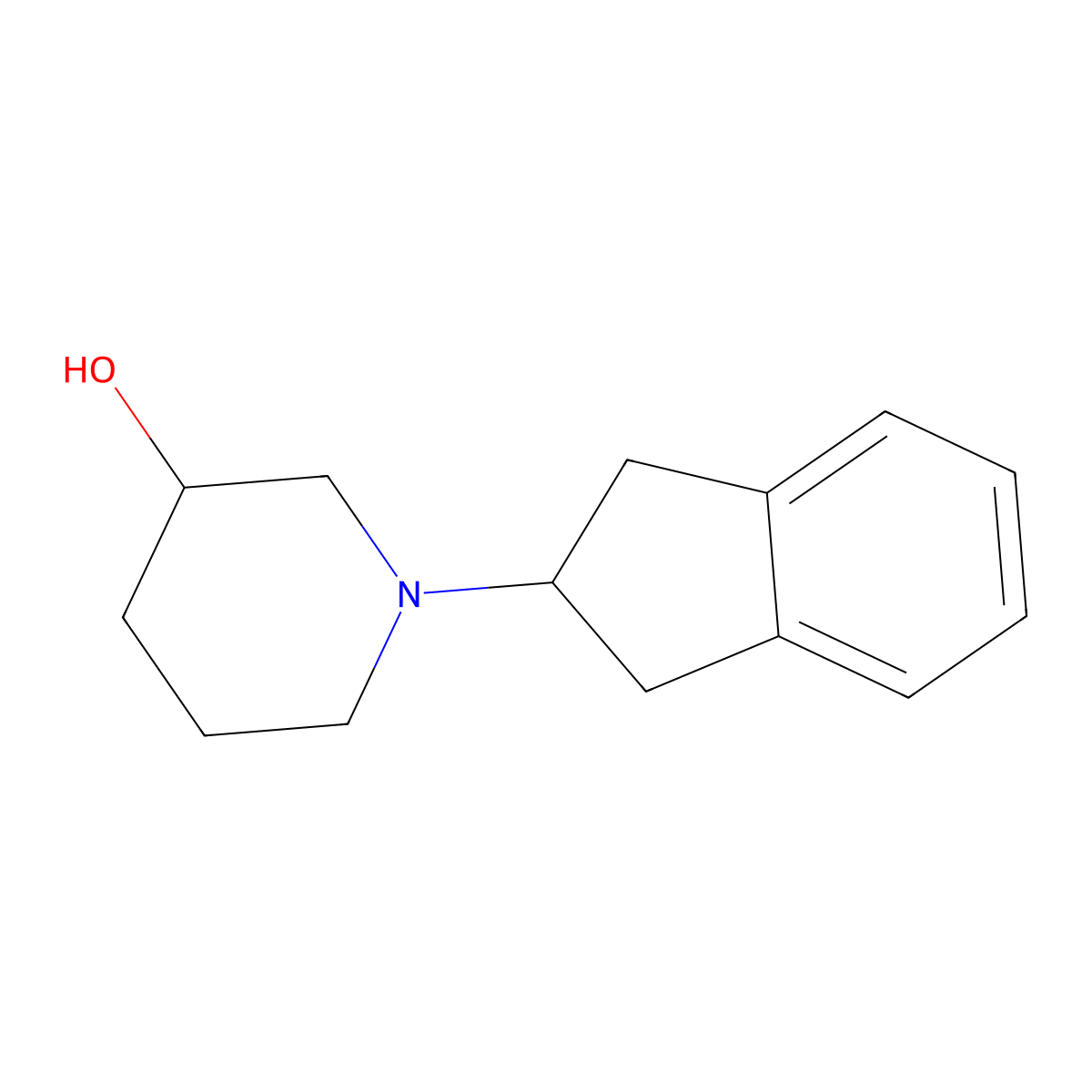 1-(2,3-dihydro-1H-inden-2-yl)piperidin-3-ol molecular structure, CAS 60612-74-0