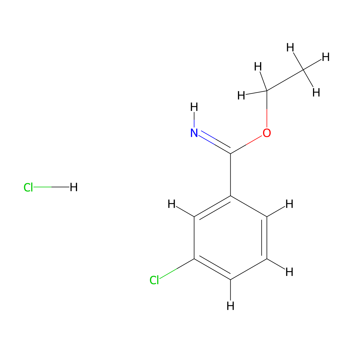 Ethyl 3-chlorobenzimidate hydrochloride molecular structure, CAS 60612-87-5