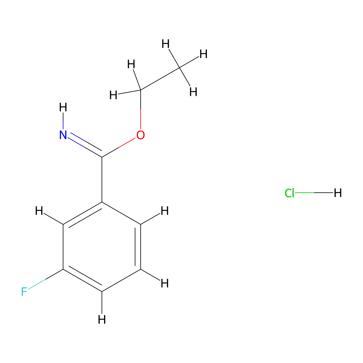 Benzenecarboximidic acid, 3-fluoro-, ethyl ester, hydrochloride molecular structure, CAS 60612-89-7