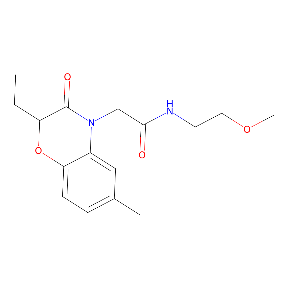 2-(2-ethyl-6-methyl-3-oxo-1,4-benzoxazin-4-yl)-N-(2-methoxyethyl)acetamide molecular structure, CAS 606120-38-1