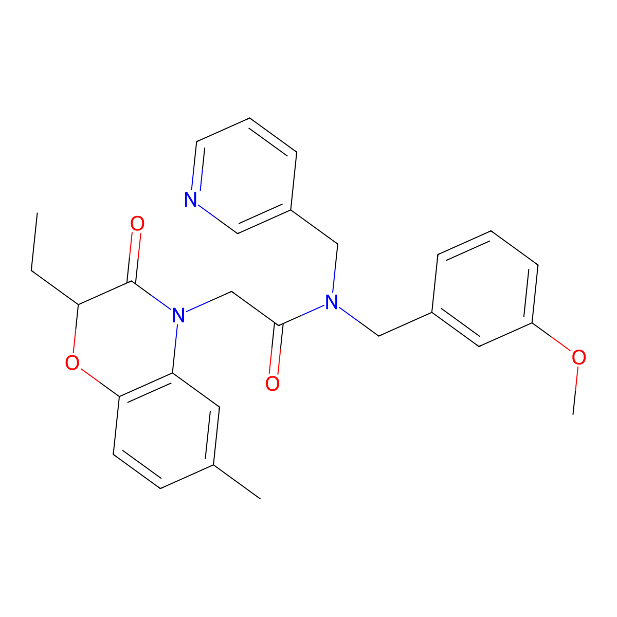 2-(2-ethyl-6-methyl-3-oxo-1,4-benzoxazin-4-yl)-N-[(3-methoxyphenyl)methyl]-N-(pyridin-3-ylmethyl)acetamide molecular structure, CAS 606120-48-3