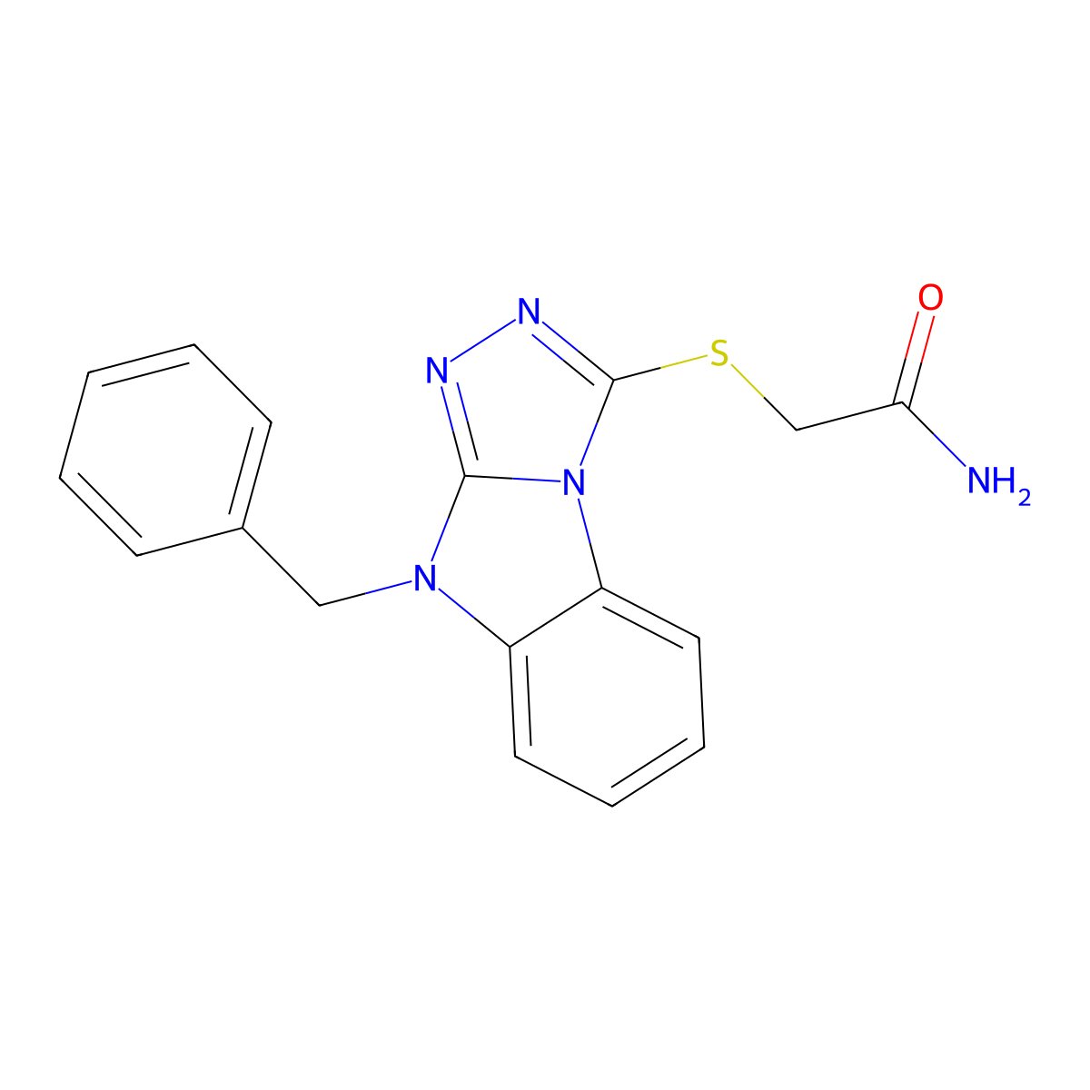 2-[(9-Benzyl-9H-[1,2,4]triazolo[4,3-a]-benzimidazol-3-yl)thio]acetamide molecular structure, CAS 606120-65-4