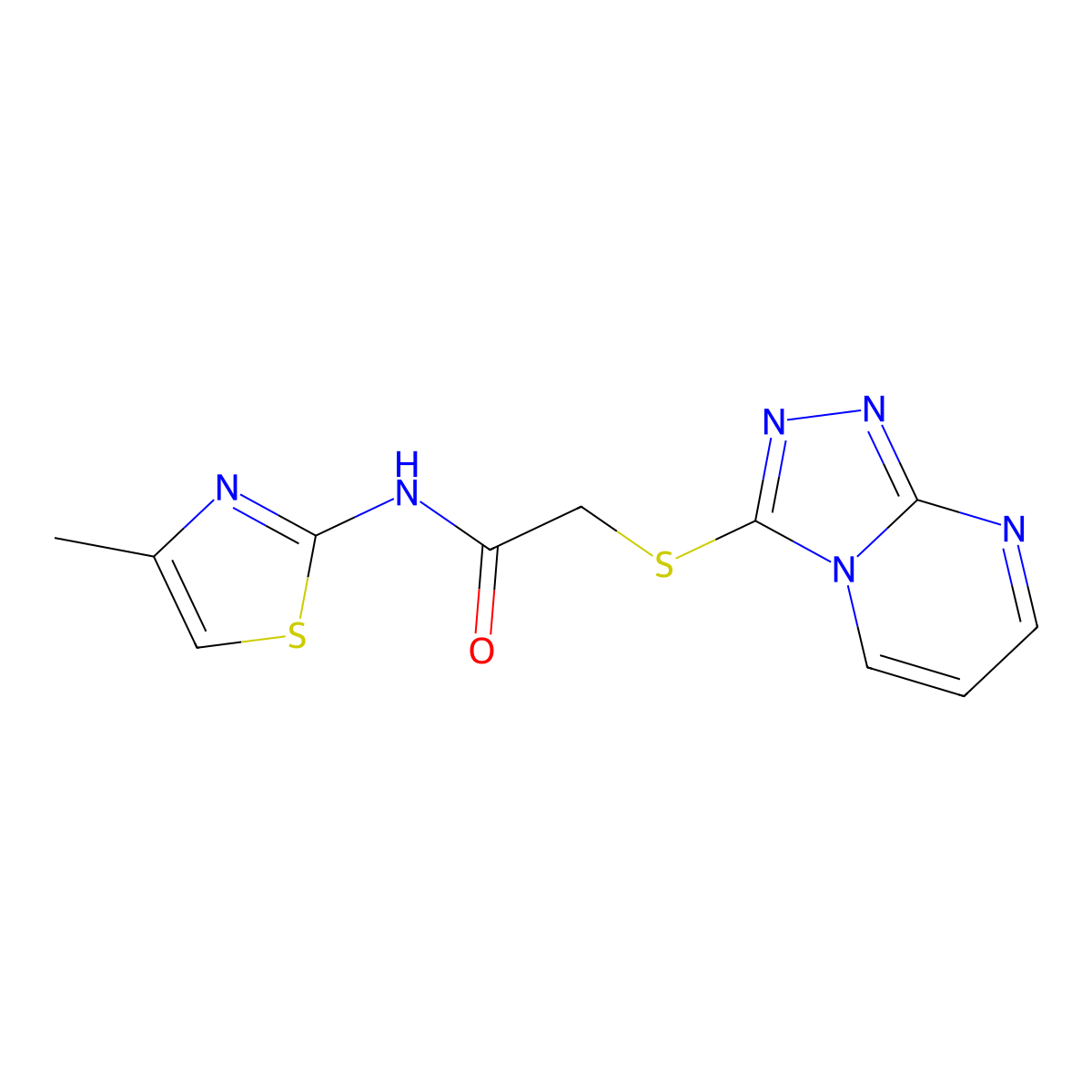 N-(4-methyl-1,3-thiazol-2-yl)-2-([1,2,4]triazolo[4,3-a]pyrimidin-3-ylsulfanyl)acetamide molecular structure, CAS 606121-84-0