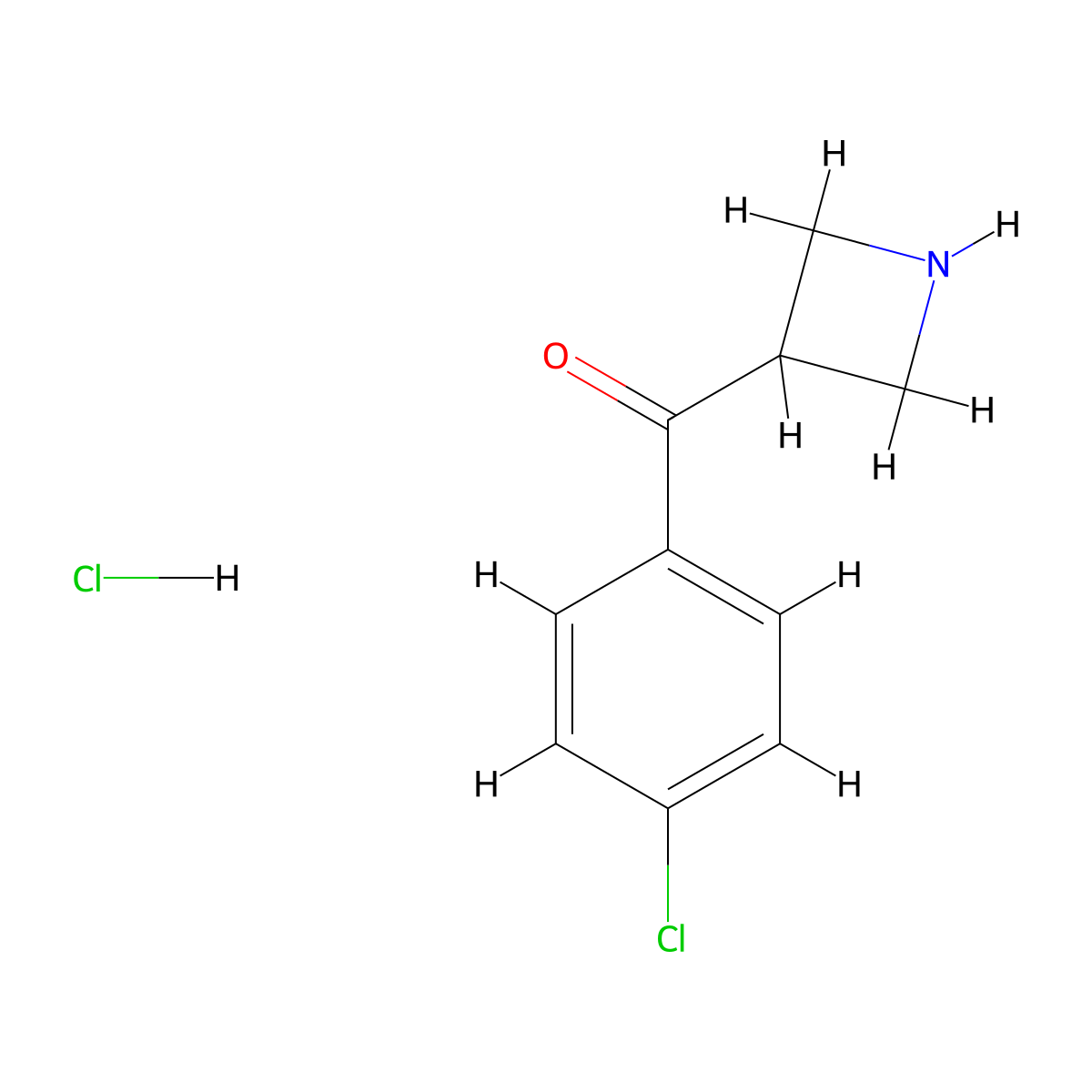 Azetidin-3-yl(4-chlorophenyl)methanone hydrochloride molecular structure, CAS 606129-35-5