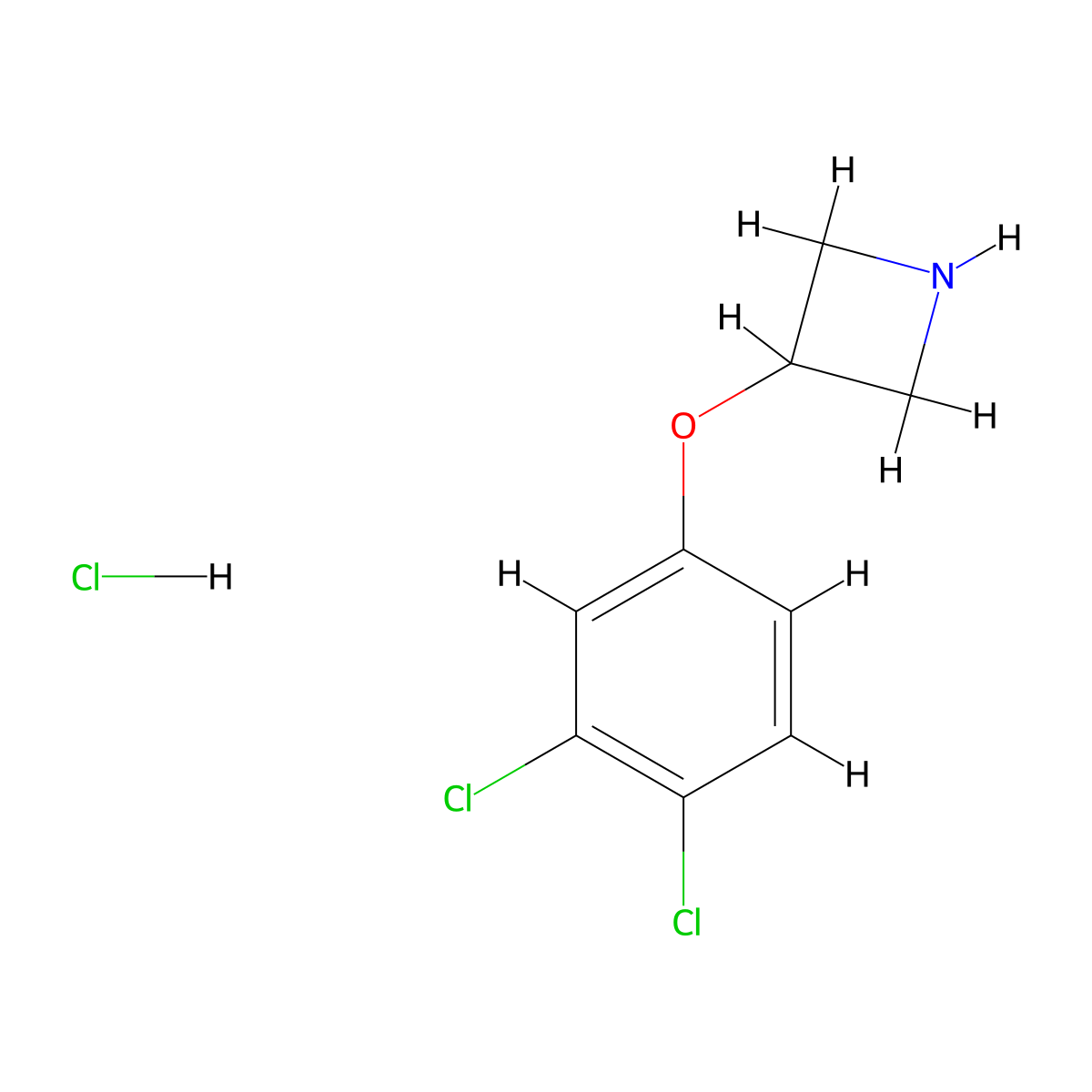 3-(3,4-Dichlorophenoxy)azetidine hydrochloride molecular structure, CAS 606129-60-6