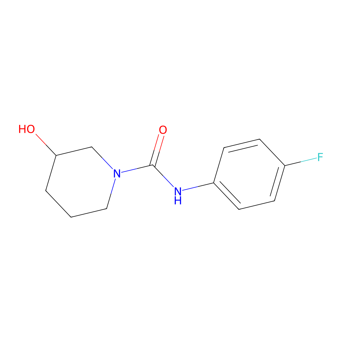 (3R)-N-(4-fluorophenyl)-3-hydroxypiperidine-1-carboxamide molecular structure, CAS 606131-63-9