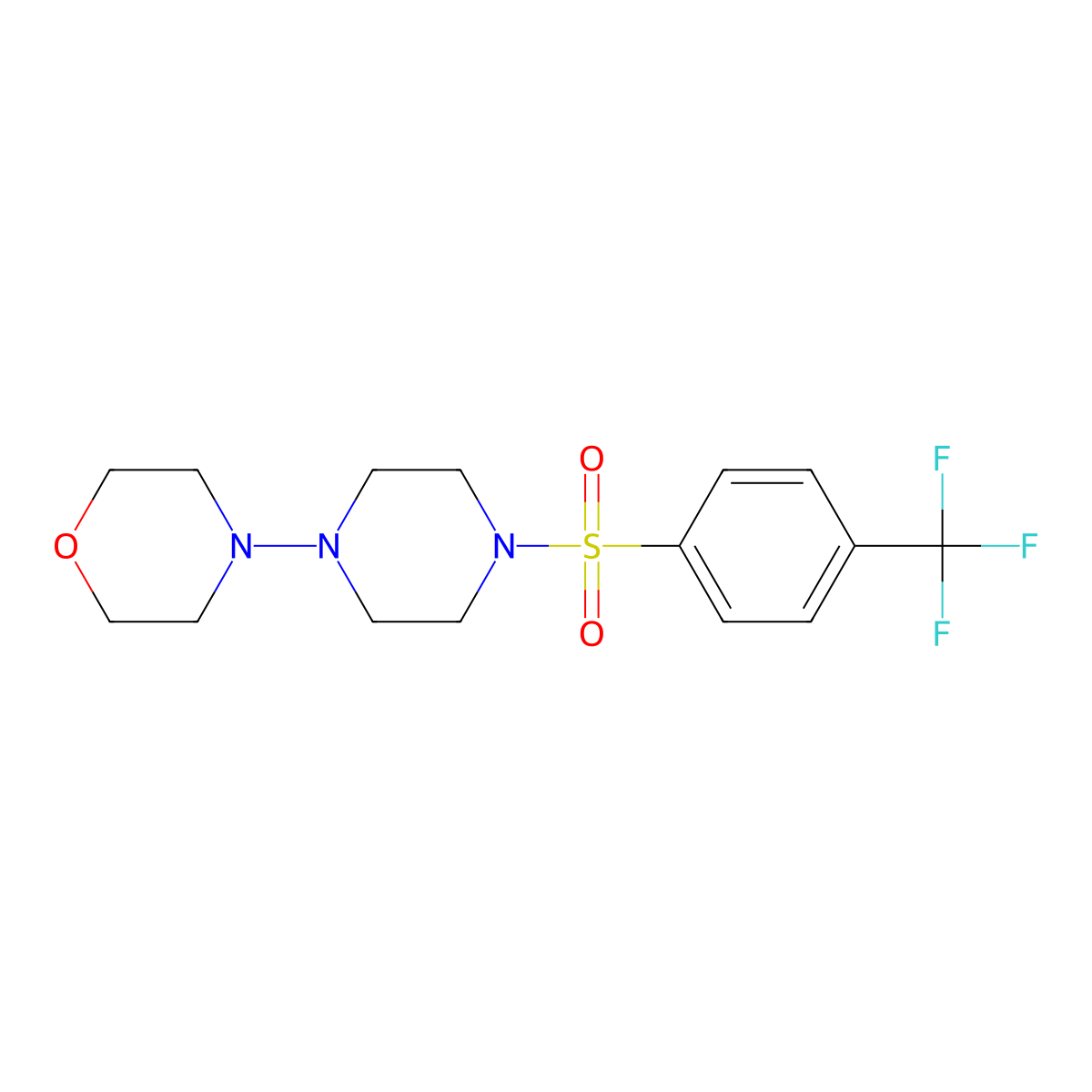 4-[4-[4-(Trifluoromethyl)phenyl]sulfonylpiperazin-1-yl]morpholine molecular structure, CAS 606132-06-3