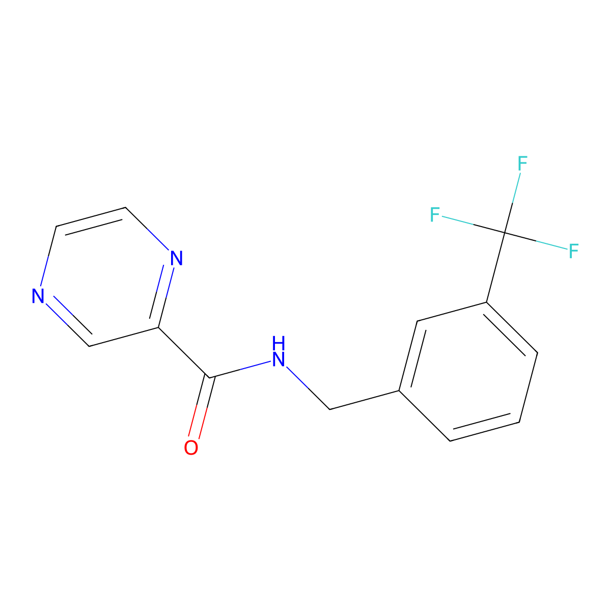 N-(3-(Trifluoromethyl)benzyl)pyrazine-2-carboxamide molecular structure, CAS 606132-12-1
