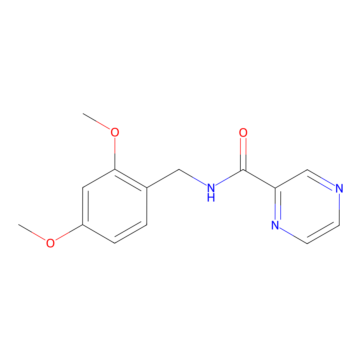 N-(2,4-dimethoxybenzyl)pyrazine-2-carboxamide molecular structure, CAS 606132-14-3