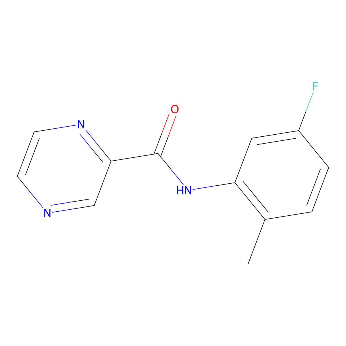 N-(5-fluoro-2-methylphenyl)pyrazine-2-carboxamide molecular structure, CAS 606132-16-5