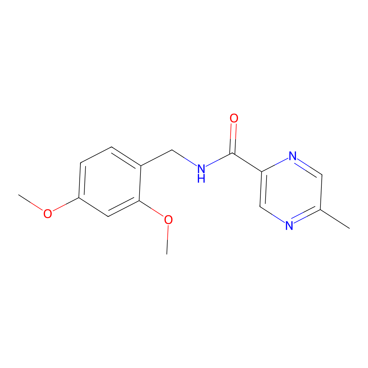 N-(2,4-Dimethoxybenzyl)-5-methylpyrazine-2-carboxamide molecular structure, CAS 606132-21-2