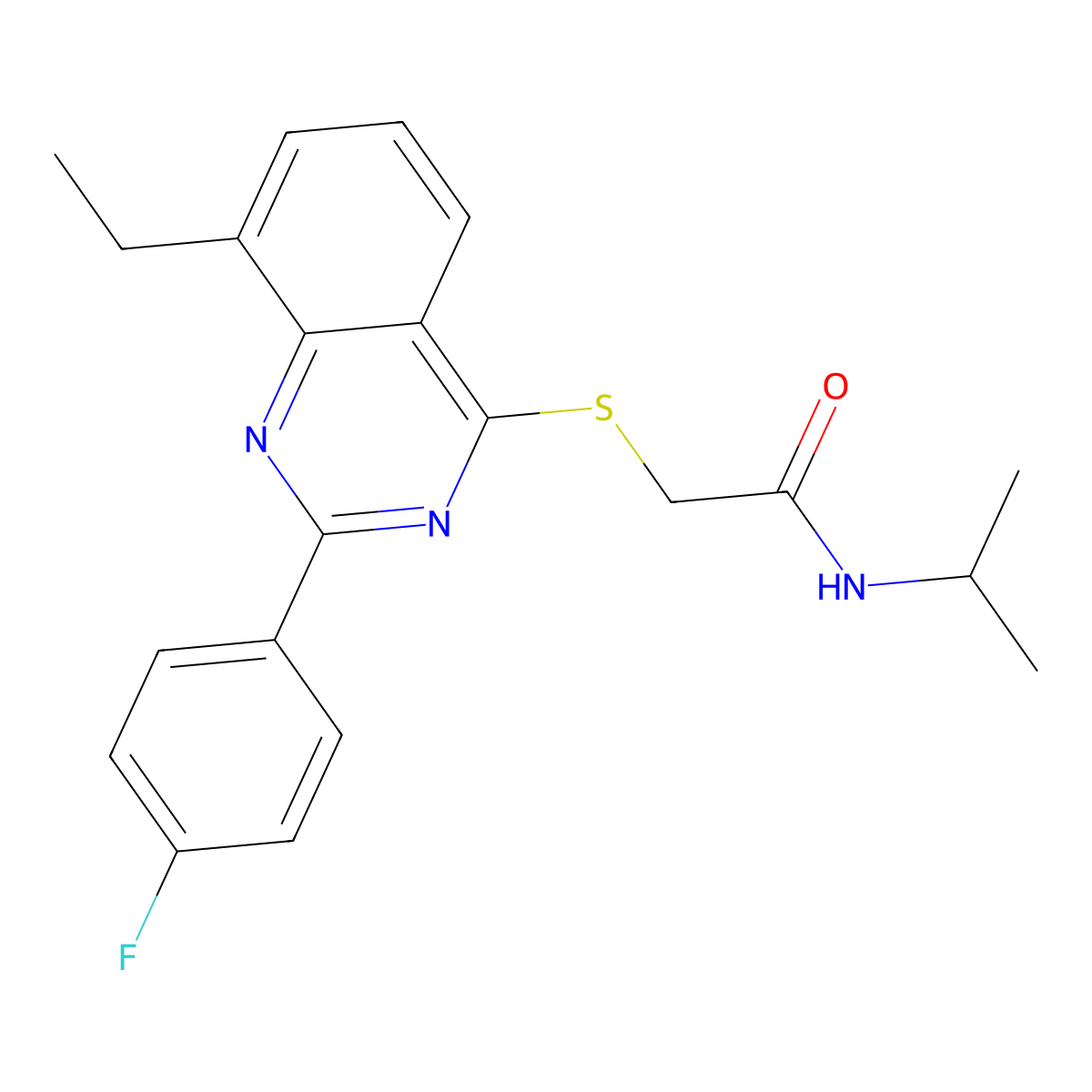 2-{[8-Ethyl-2-(4-fluorophenyl)-4-quinazolinyl]sulfanyl}-N-isopropylacetamide molecular structure, CAS 606134-58-1