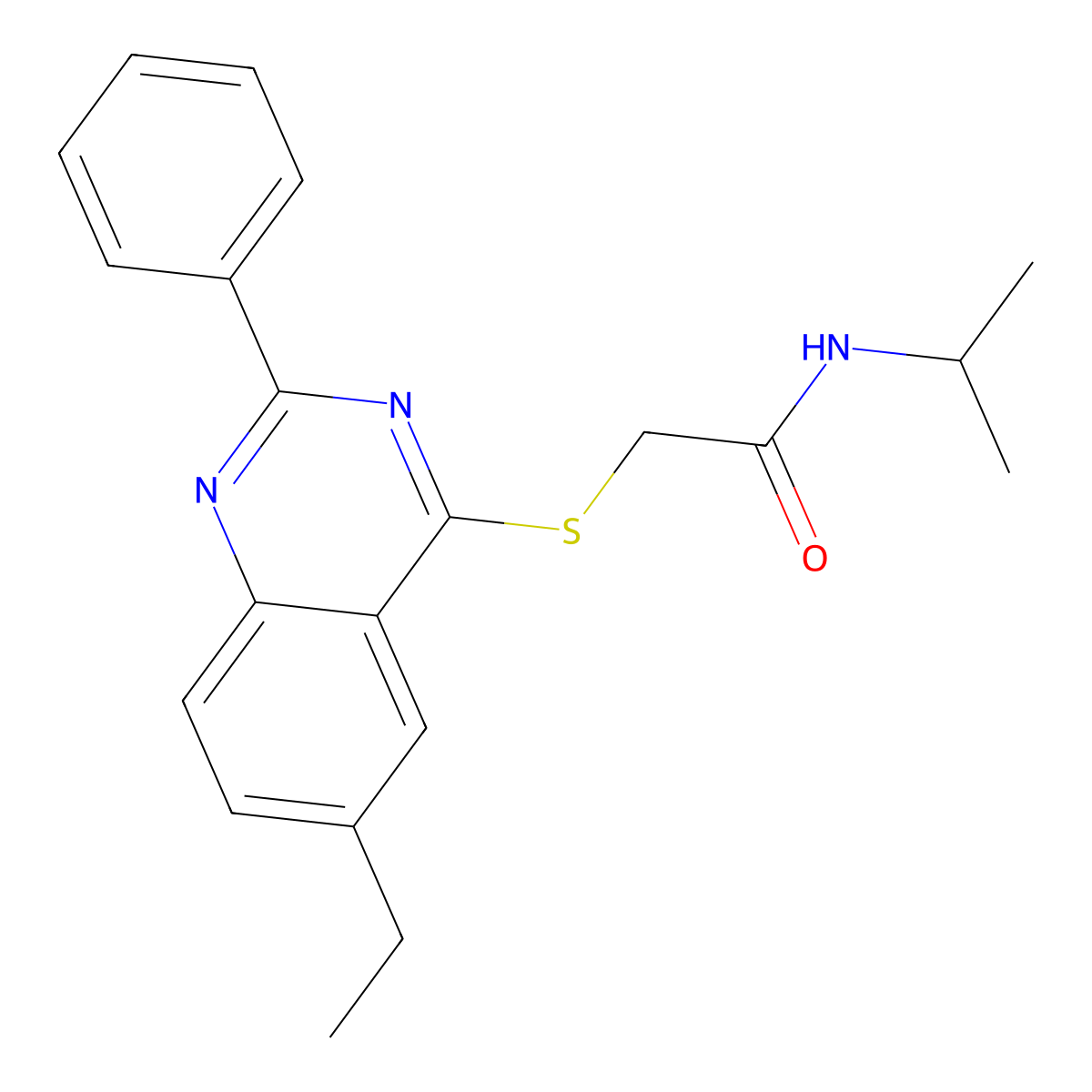 2-[(6-Ethyl-2-phenyl-4-quinazolinyl)sulfanyl]-N-isopropylacetamide molecular structure, CAS 606134-60-5