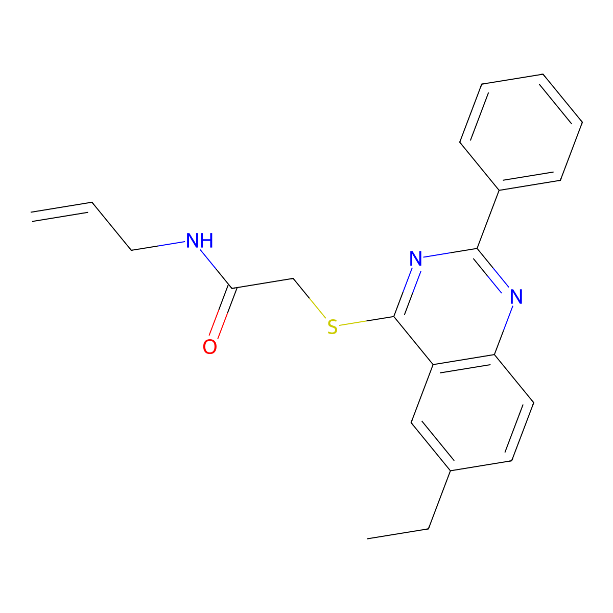 N-Allyl-2-[(6-ethyl-2-phenyl-4-quinazolinyl)sulfanyl]acetamide molecular structure, CAS 606134-65-0