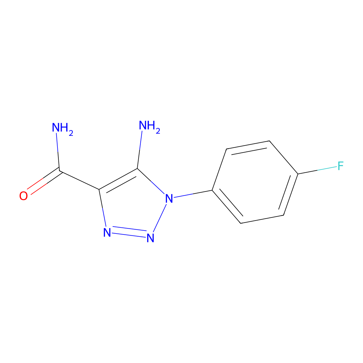 5-amino-1-(4-fluorophenyl)-1H-1,2,3-triazole-4-carboxamide molecular structure, CAS 606135-57-3