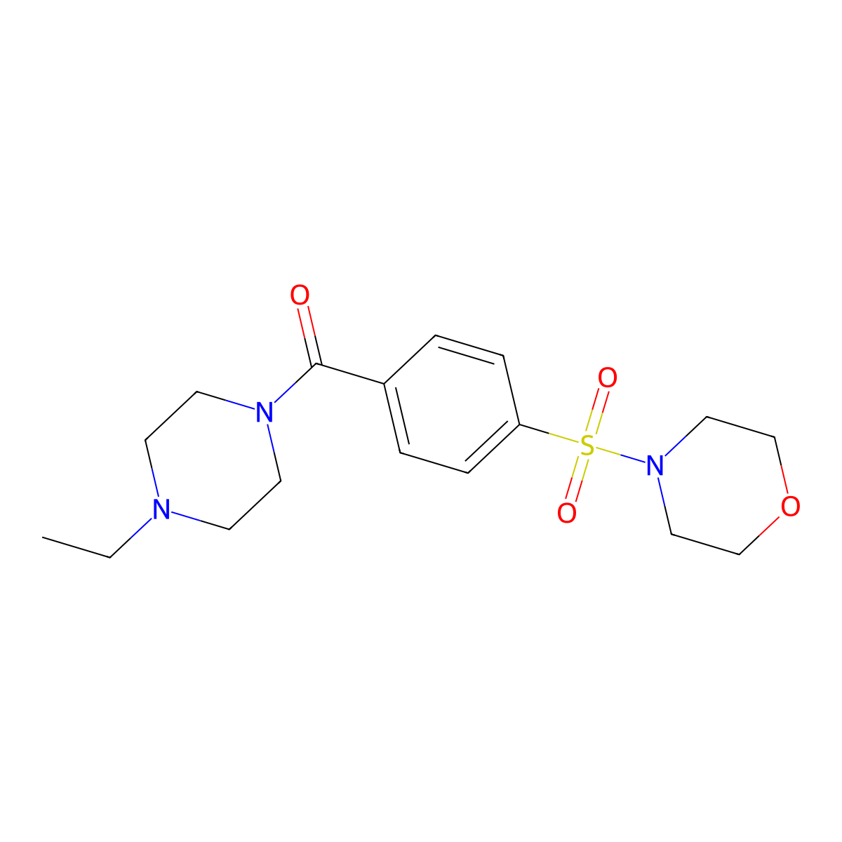 (4-Ethylpiperazin-1-yl)-(4-morpholin-4-ylsulfonylphenyl)methanone molecular structure, CAS 606136-28-1