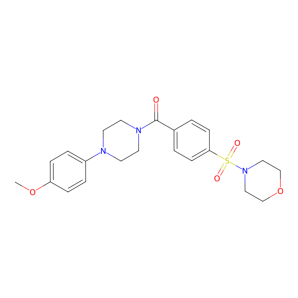 [4-(4-Methoxy-phenyl)-piperazin-1-yl]-[4-(morpholine-4-sulfonyl)-phenyl]-methanone molecular structure, CAS 606136-29-2