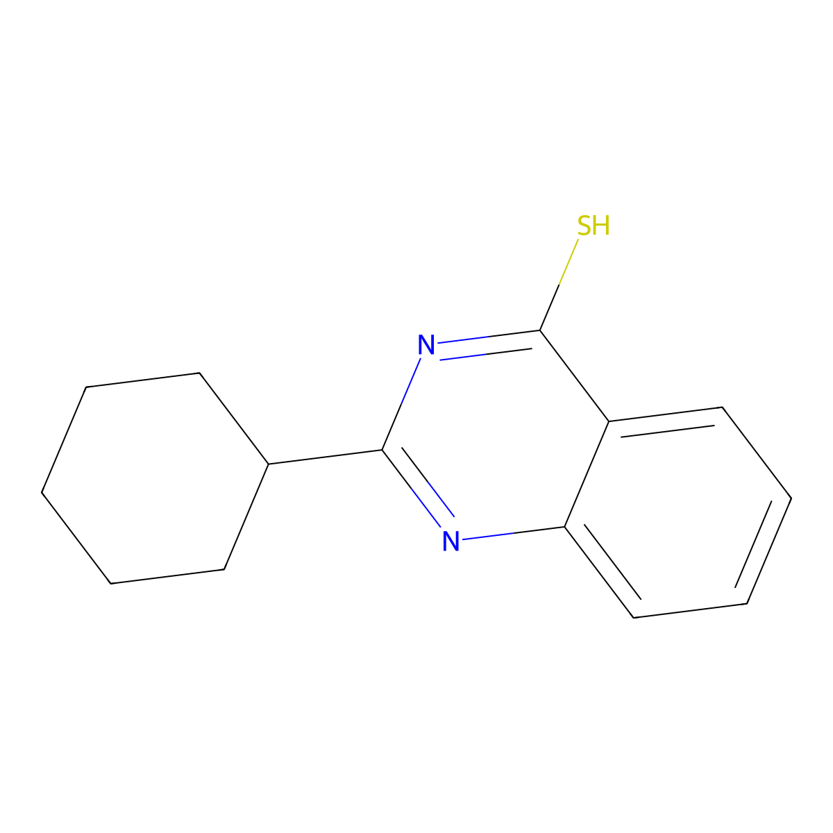 2-cyclohexyl-1H-quinazoline-4-thione molecular structure, CAS 606136-42-9