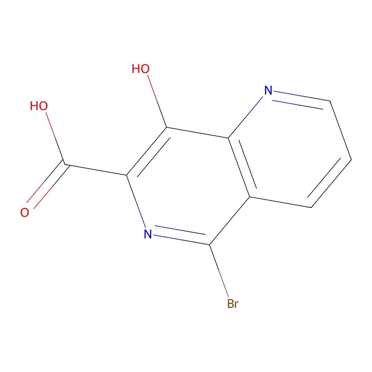 5-Bromo-8-hydroxy-1,6-naphthyridine-7-carboxylic acid molecular structure, CAS 606139-08-6
