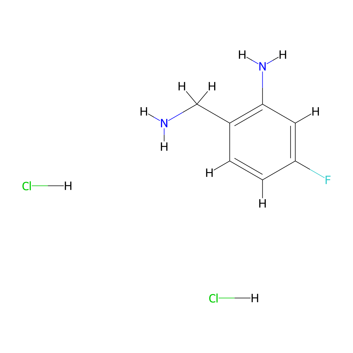 2-(Aminomethyl)-5-fluoroaniline dihydrochloride molecular structure, CAS 606139-20-2