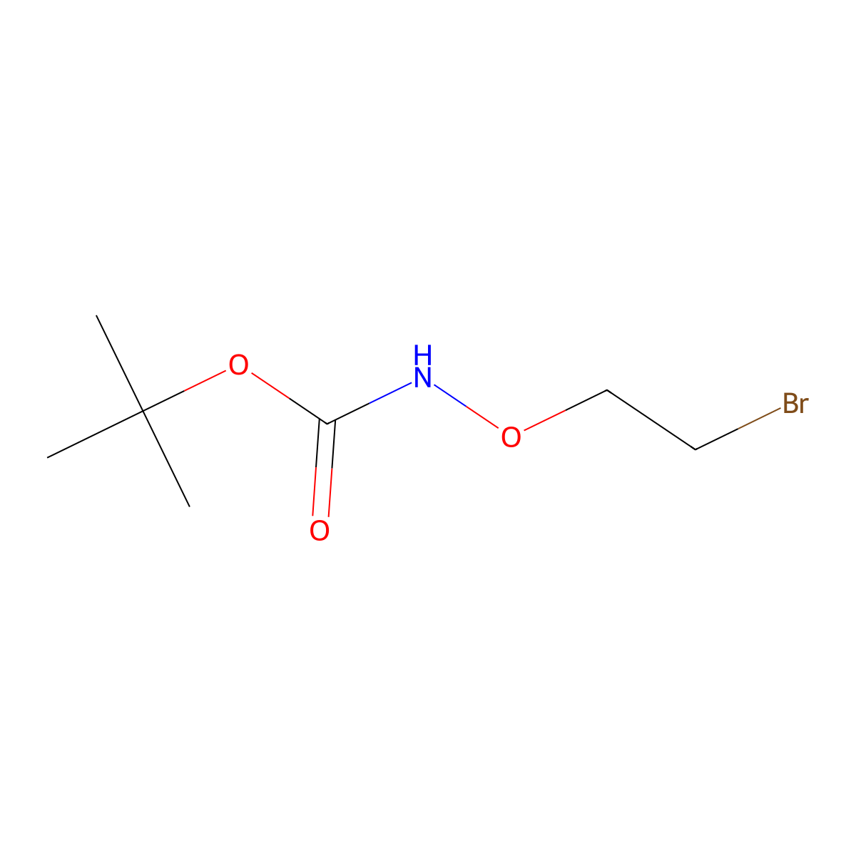 tert-butyl N-(2-bromoethoxy)carbamate molecular structure, CAS 606143-96-8