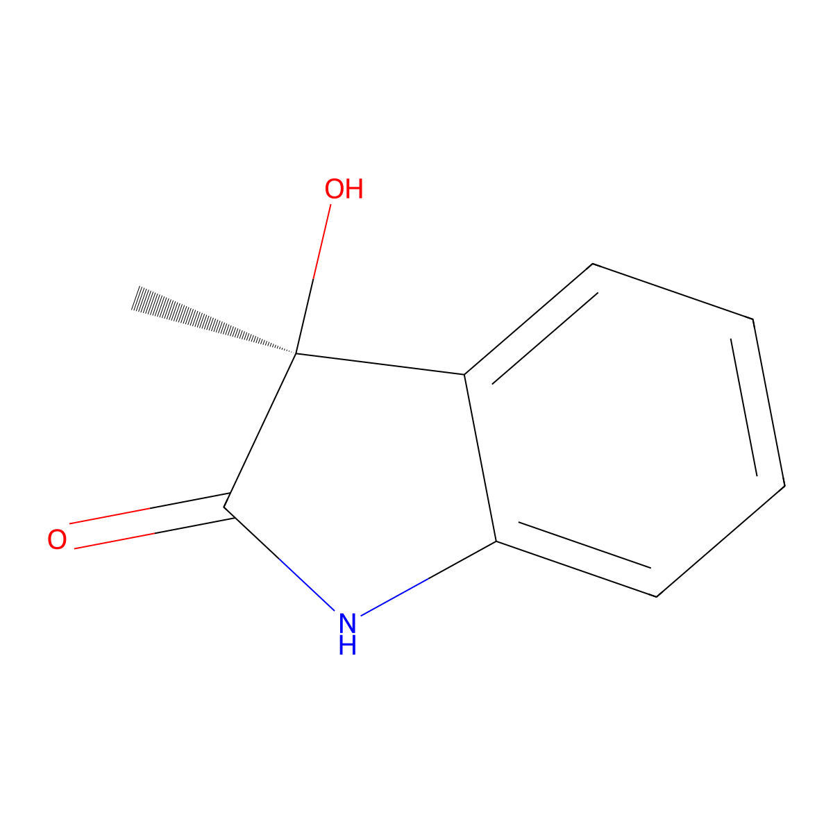 (-)-(3S)-3-hydroxy-3-methyloxindole molecular structure, CAS 606146-36-5