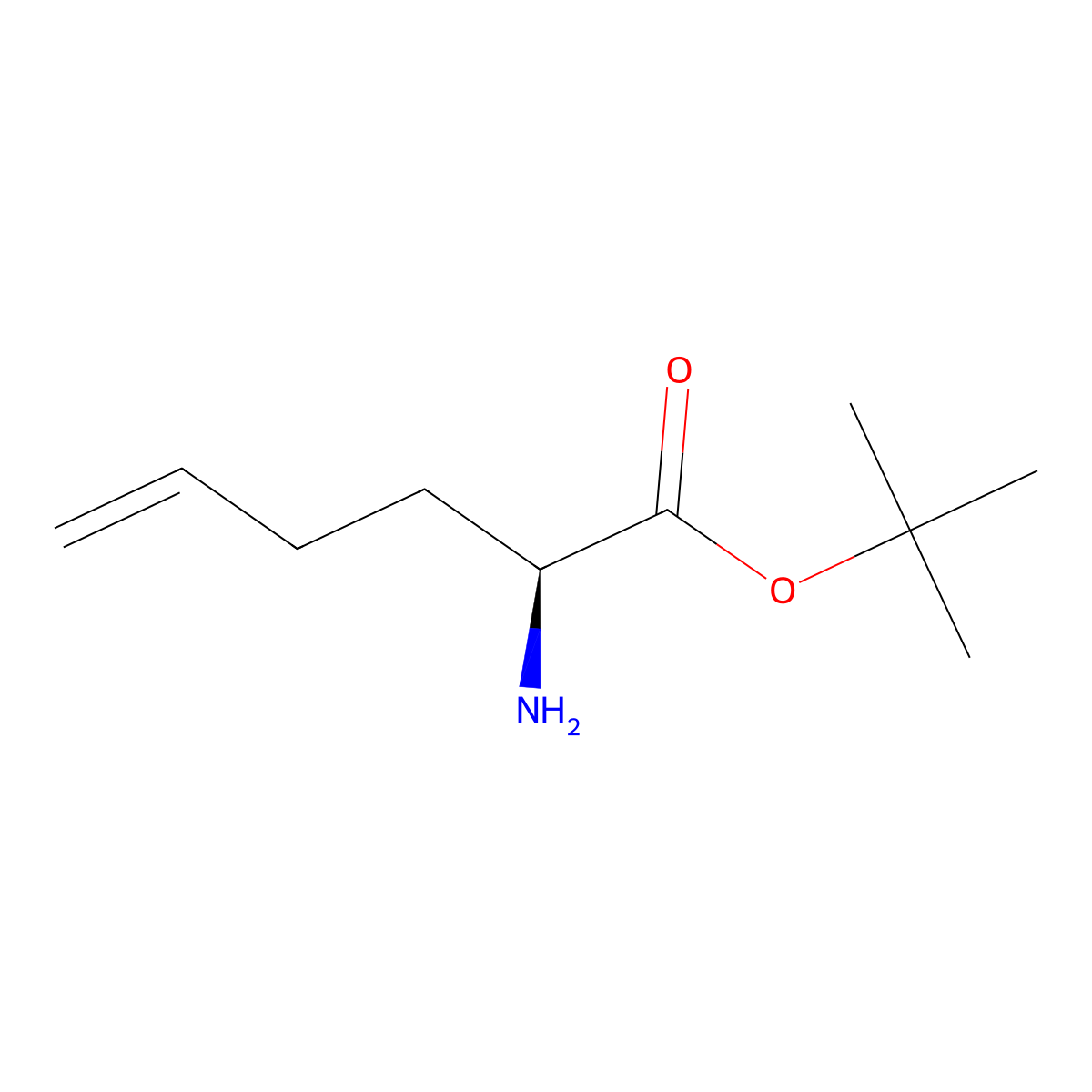 Tert-butyl (2S)-2-aminohex-5-enoate molecular structure, CAS 606148-70-3