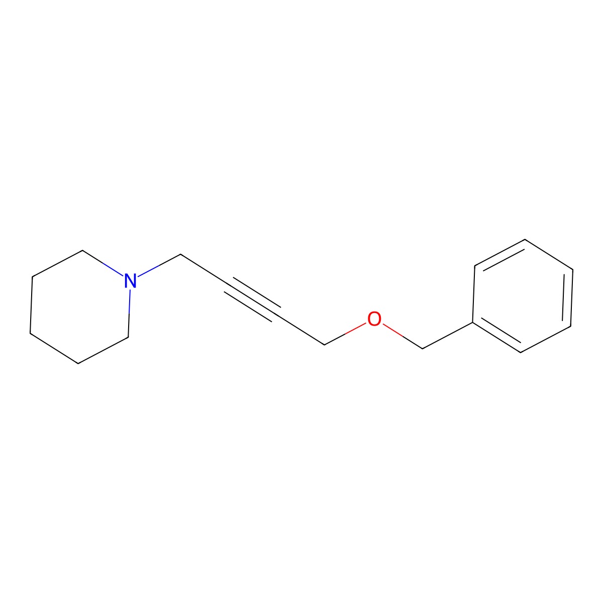 Piperidine, 1-(4-(benzyloxy)-2-butynyl)- molecular structure, CAS 6062-16-4