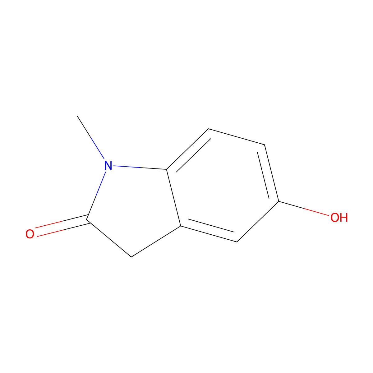 5-Hydroxy-1-methylindolin-2-one molecular structure, CAS 6062-24-4