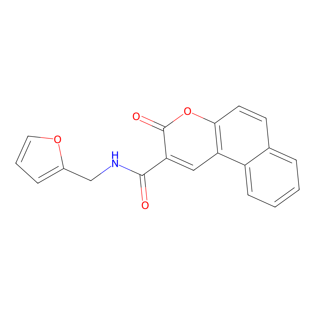 N-(furan-2-ylmethyl)-3-oxobenzo[f]chromene-2-carboxamide molecular structure, CAS 6062-41-5