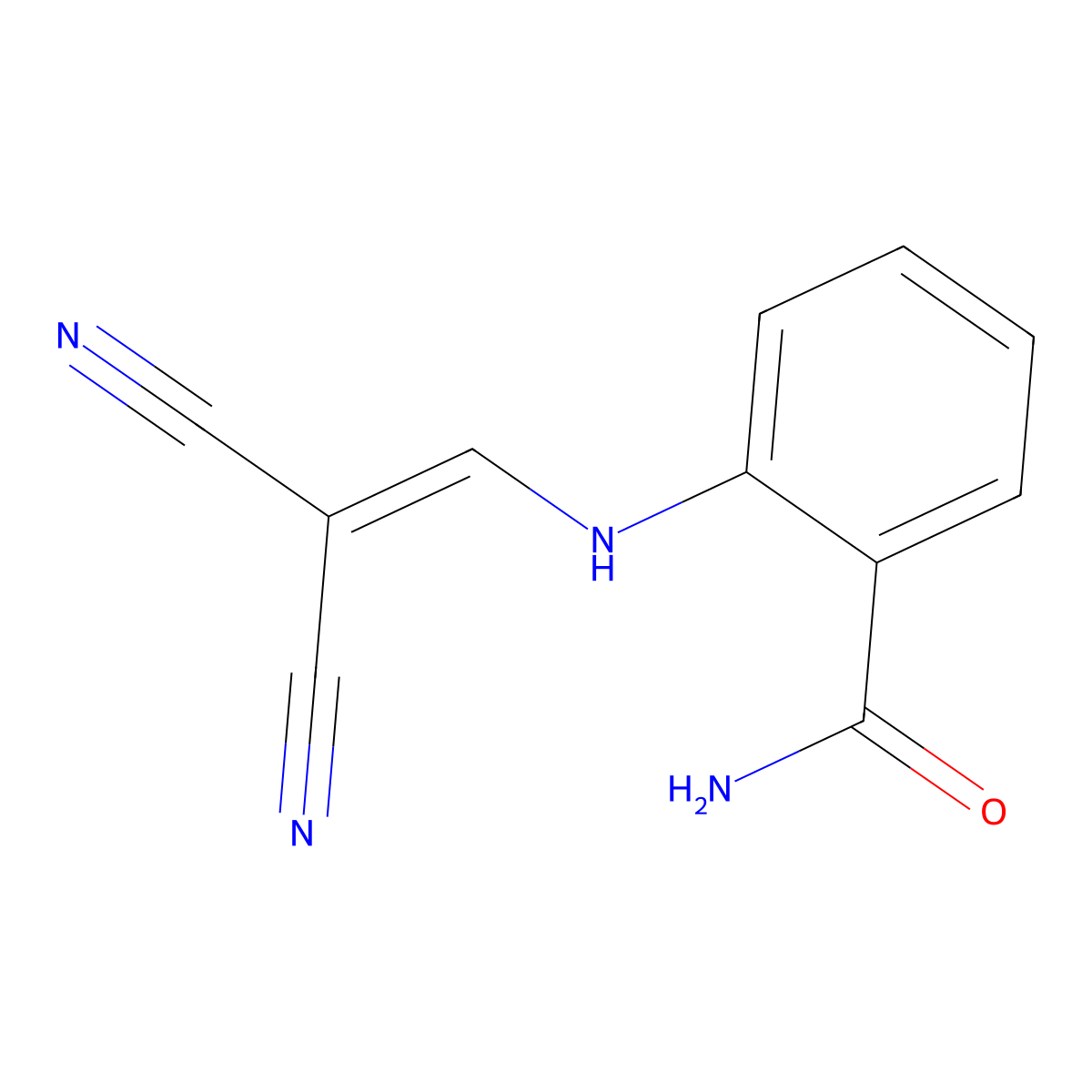 2-(2,2-Dicyanoethenylamino)benzamide molecular structure, CAS 60624-38-6
