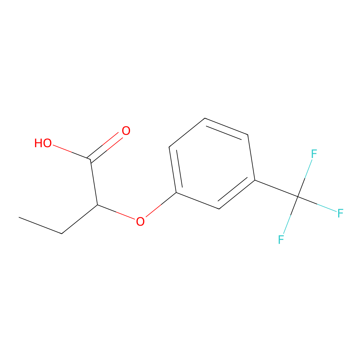 2-[3-(Trifluoromethyl)phenoxy]butanoic acid molecular structure, CAS 60626-14-4