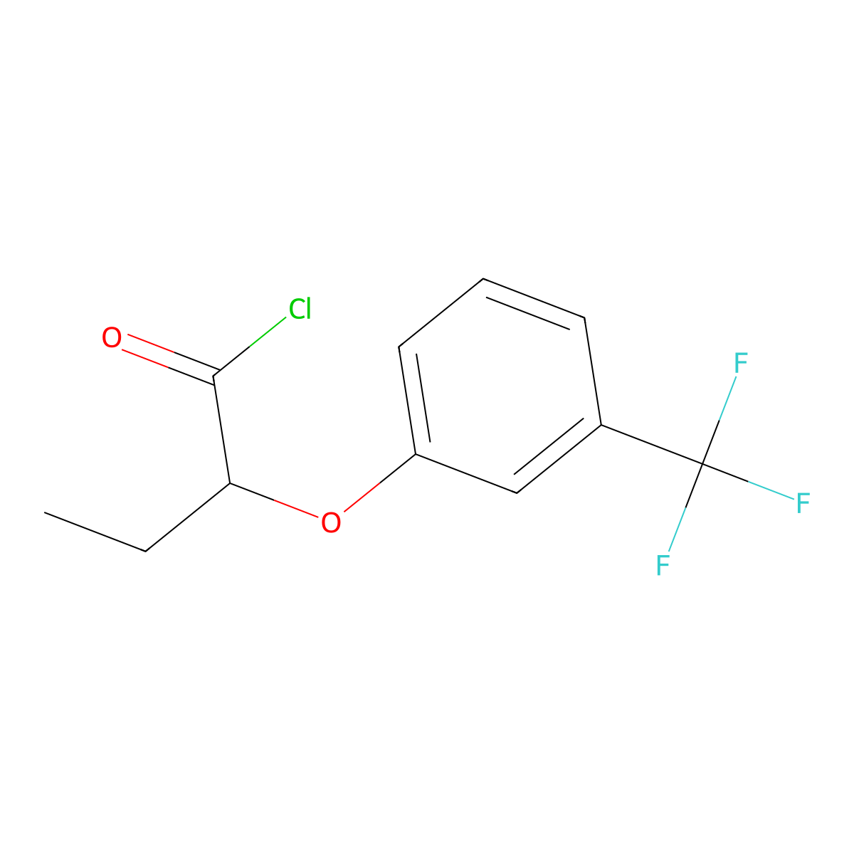 2-[3-(Trifluoromethyl)phenoxy]butanoyl chloride molecular structure, CAS 60626-15-5