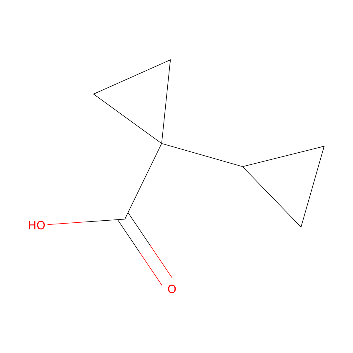 1-Cyclopropylcyclopropane-1-carboxylic acid molecular structure, CAS 60629-92-7