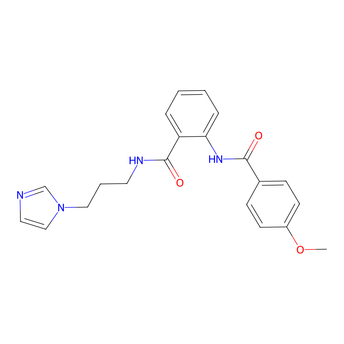N-[3-(1H-Imidazol-1-yl)propyl]-2-(4-methoxybenzamido)benzamide molecular structure, CAS 6063-11-2