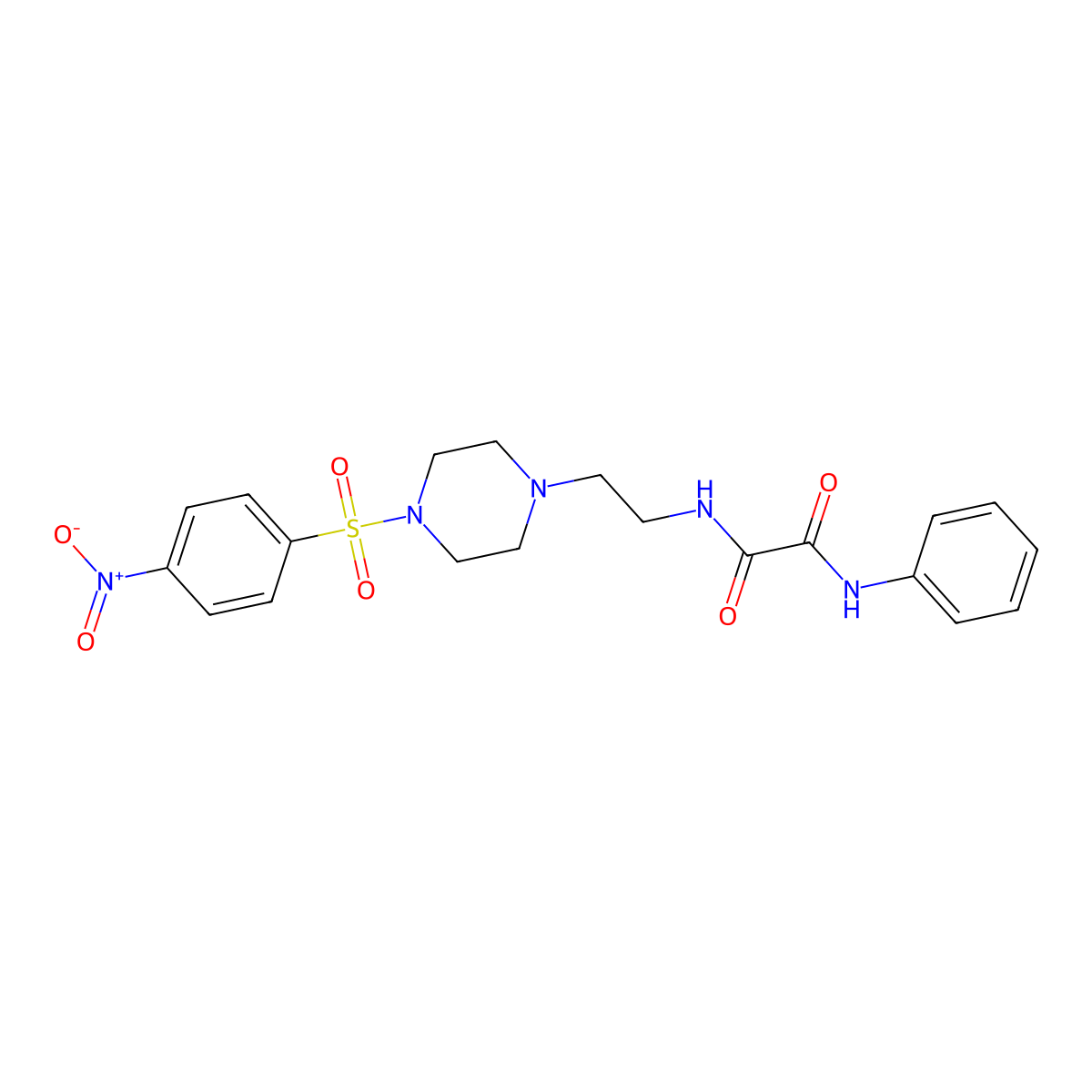 N-[2-[4-(4-nitrophenyl)sulfonylpiperazin-1-yl]ethyl]-N'-phenyloxamide molecular structure, CAS 6063-80-5