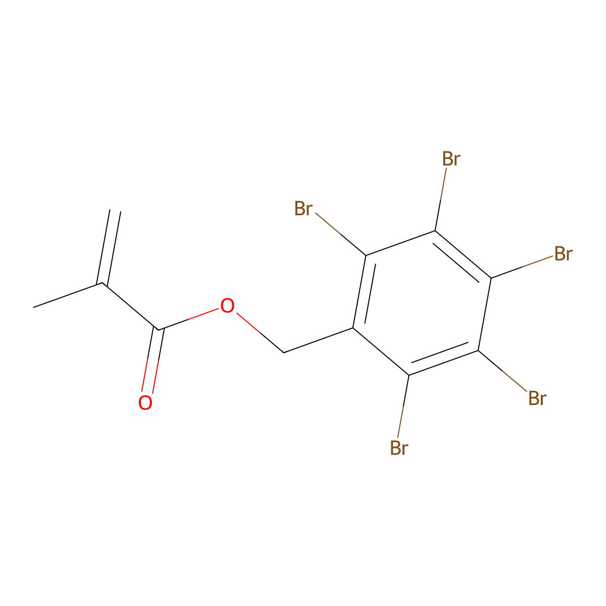 Pentabromobenzyl methacrylate molecular structure, CAS 60631-75-6